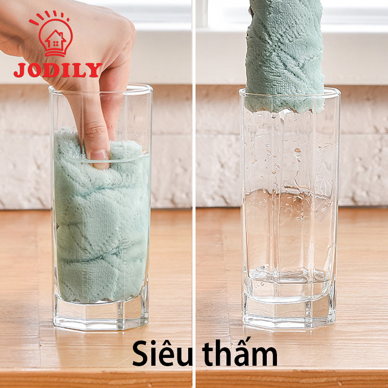 Combo 10 Khăn Lau Đa Năng Cỡ Lớn Siêu Mịn Bám Bụi Thấm Nước Jodily. KT:26x26cm