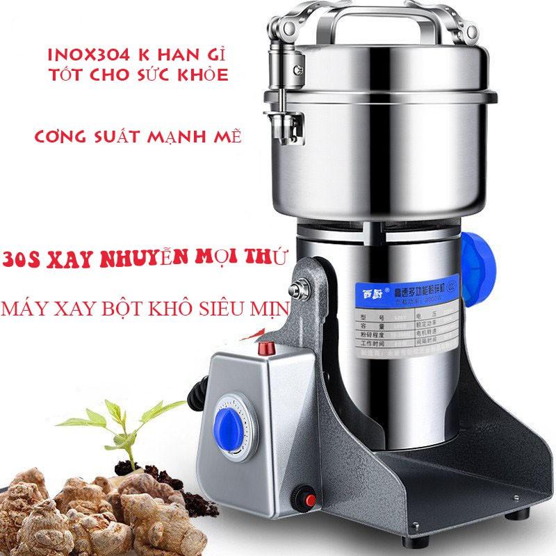 Máy xay bột khô đa năng 800Y - Máy nghiền đồ khô, ngũ cốc E500 chất liệu INOX 304 cỡ siêu lớn công suất 1400W