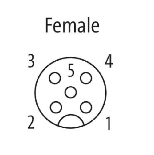 Murrelektronik Đầu nối M12, đầu cái/ Female 0° A-cod 5 pin