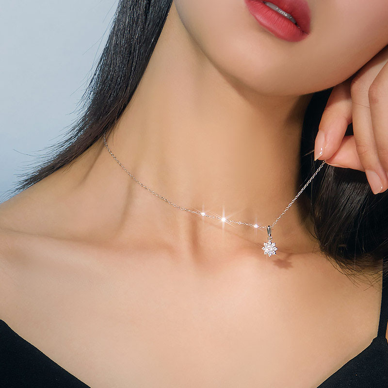 Vòng Cổ Bạc Nữ Bông Hoa Mặt Trời, Vòng Cổ Nữ Đính Đá Sang Trọng - DB2657 - Bảo Ngọc Jewelry