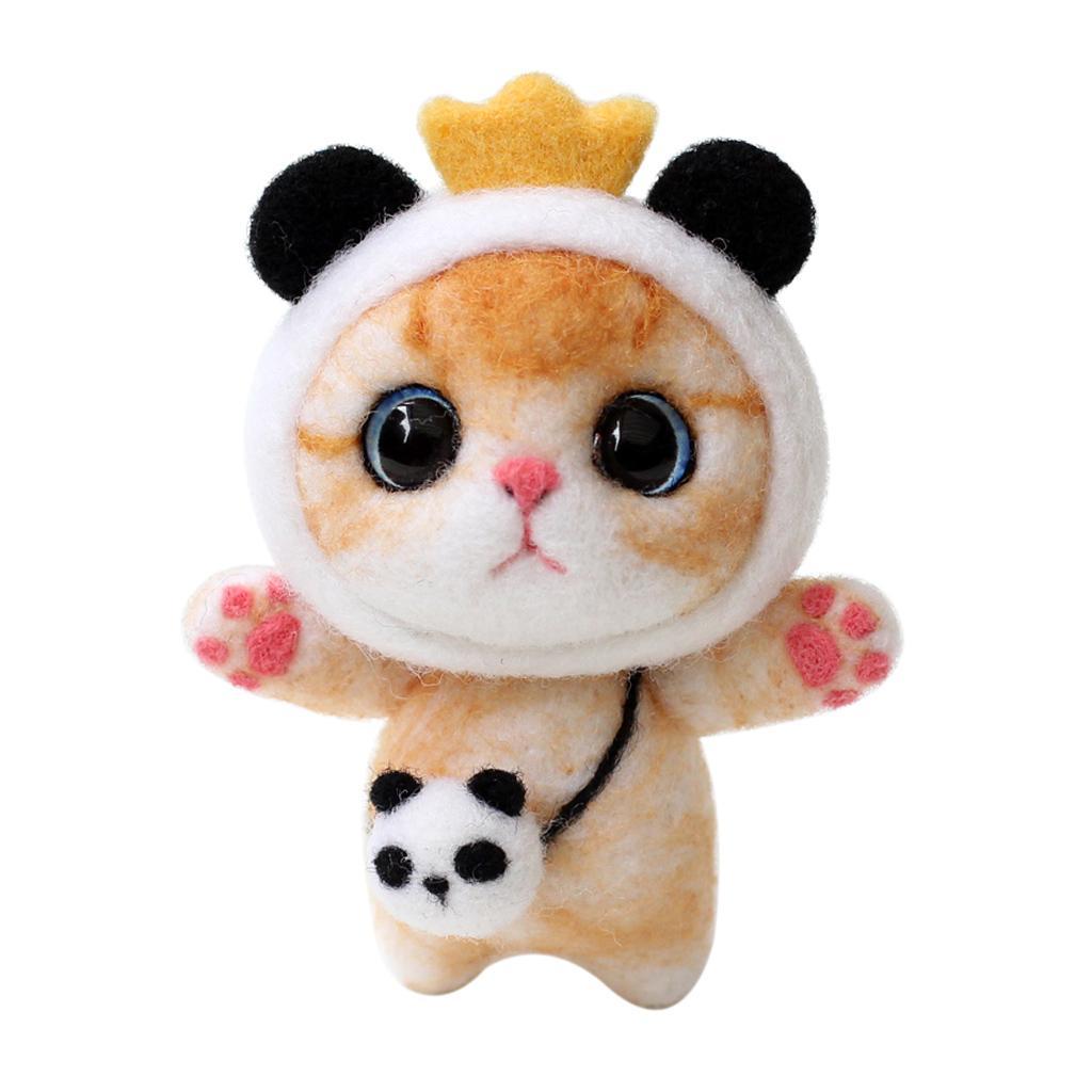 Cat Needle Felting Kit Felting Wool Decor Starter Kit Handwork Materials