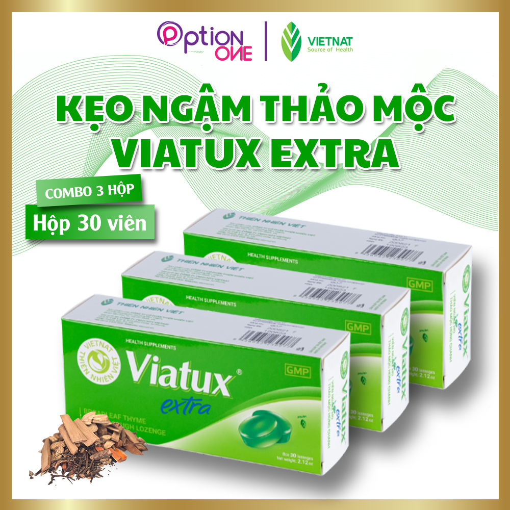 Kẹo ngậm Viatux Extra Vietnat giảm ho khàn tiếng - 30 viên/ hộp