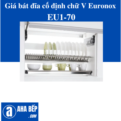 Giá bát đĩa cố định chữ V - 2 tầng Euronox EU1-70. Hàng Chính Hãng
