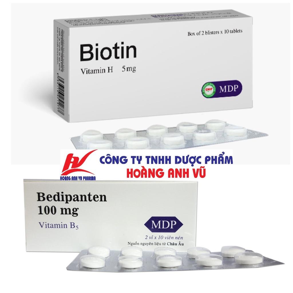 BIOTIN 5MG(VITAMIN H) &amp; BEDIPANTHEN 100MG(VITAMIN B5)-HỖ TRỢ TÓC, DA, MÓNG CHẮC KHOẺ