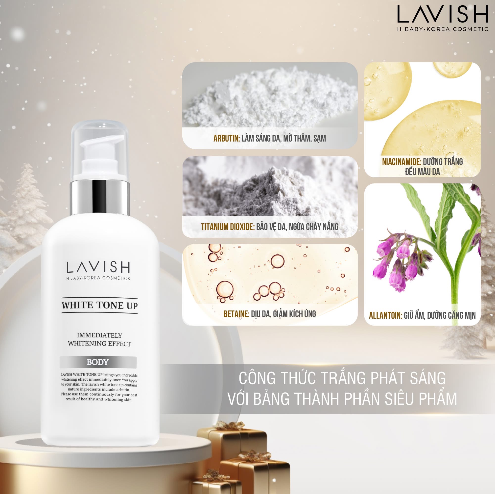 Kem dưỡng trắng chuyên sâu ban ngày dành cho body Lavish h baby