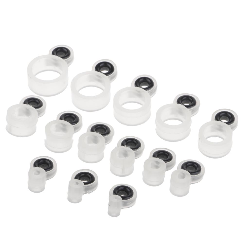 14pc Silicone Fishing Rod Guides Repair Kit Telescopic Rod Eye Ring Top Tips