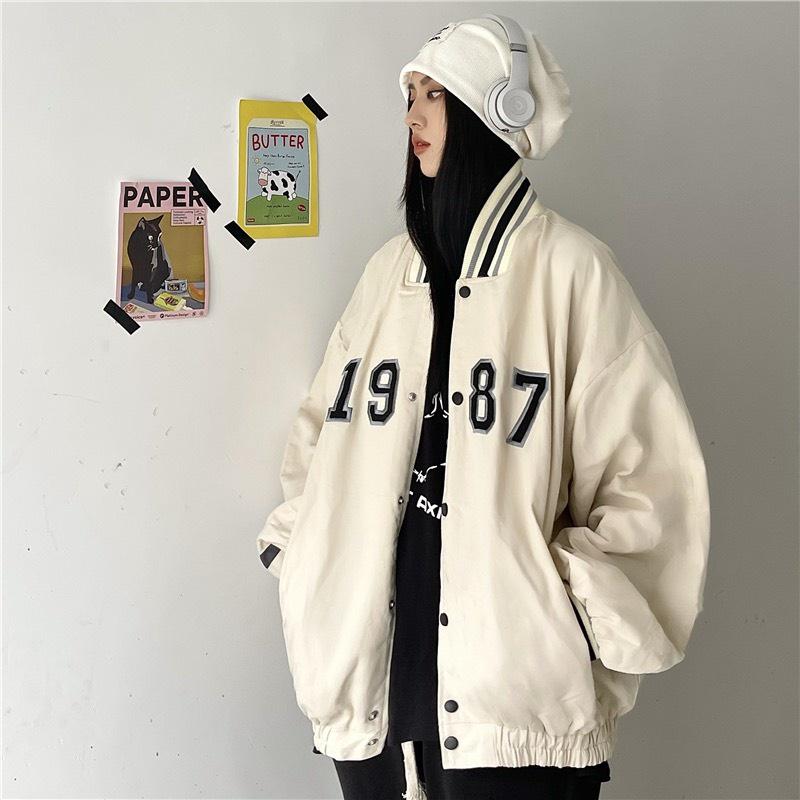 Áo Khoác Bomber 1987 Nam Nữ Unisex Form Rộng Ulzzang