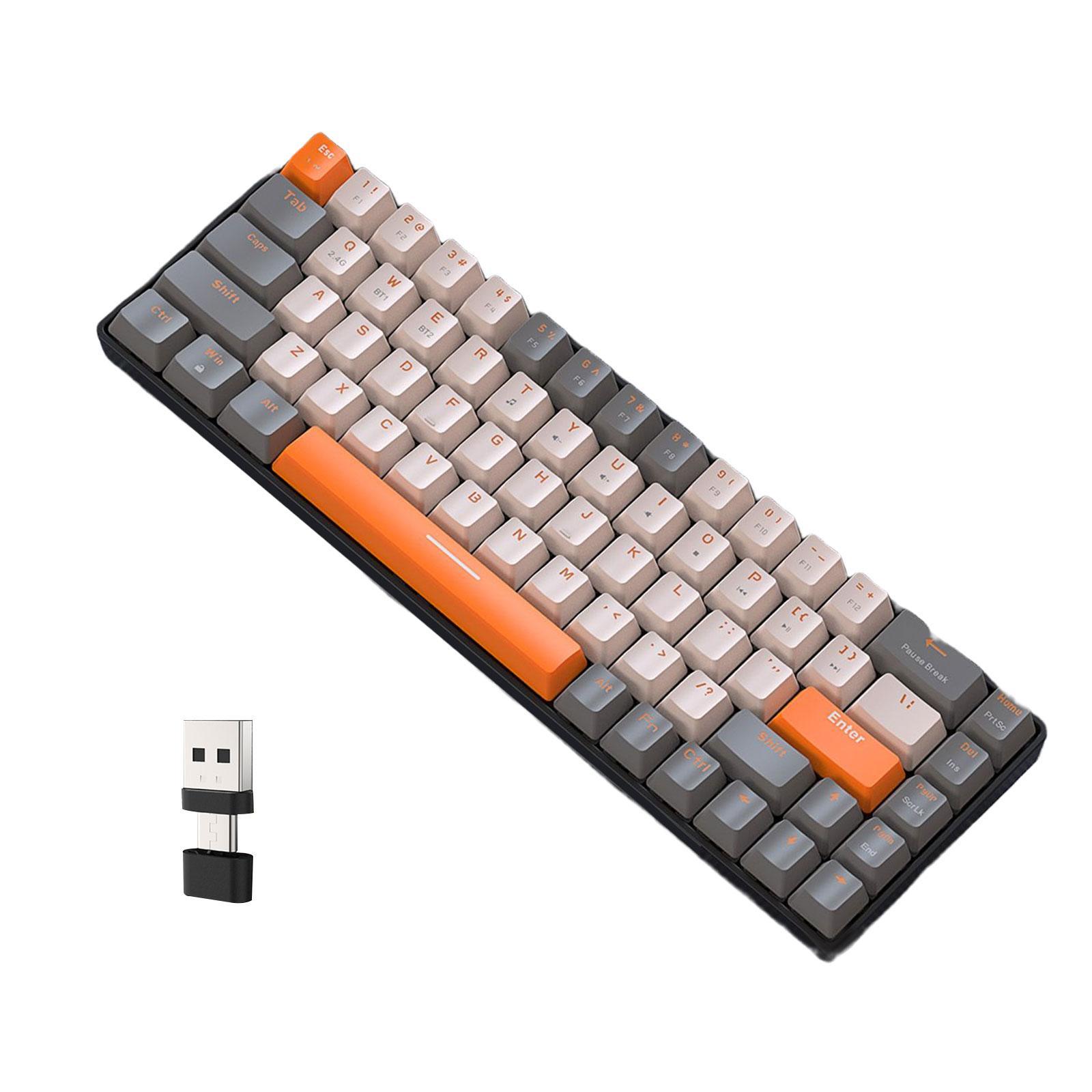 Mechanical Keyboard 2 Connection Methods PBT Key Caps Keypad for Laptop