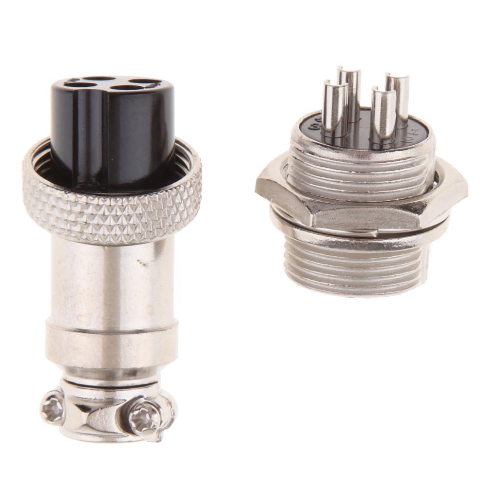 GX16 4Pin Waterproof Male Female Panel Metal Aviation Wire Connector