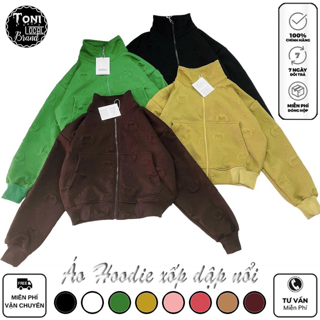 Áo Hoodie Xốp Dập Nổi chống nắng + tay xỏ ngón + có 2 túi trong Unisex