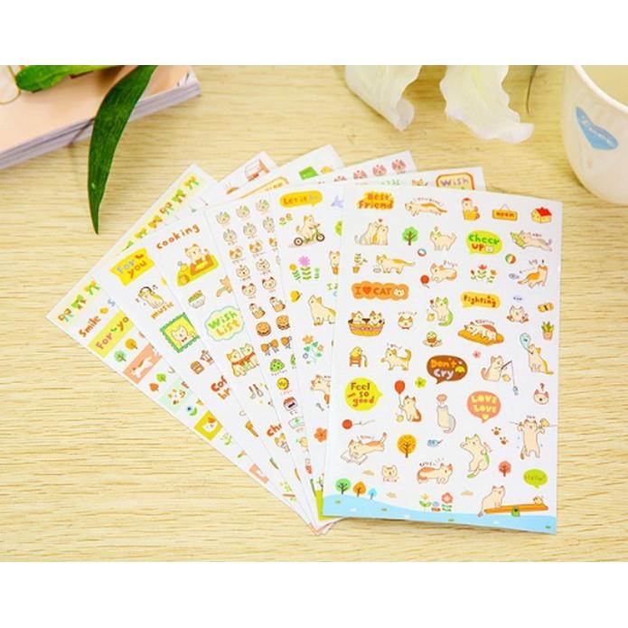Set 6 tấm Sticker dán hình mẫu mới - siêu đẹp