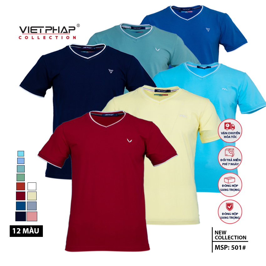 Áo Thun 4 Chiều Cổ Tim Cao Cấp VIỆT PHÁP / Form Body - Chất liệu cotton co dãn và thấm hút mồ hôi tốt 501