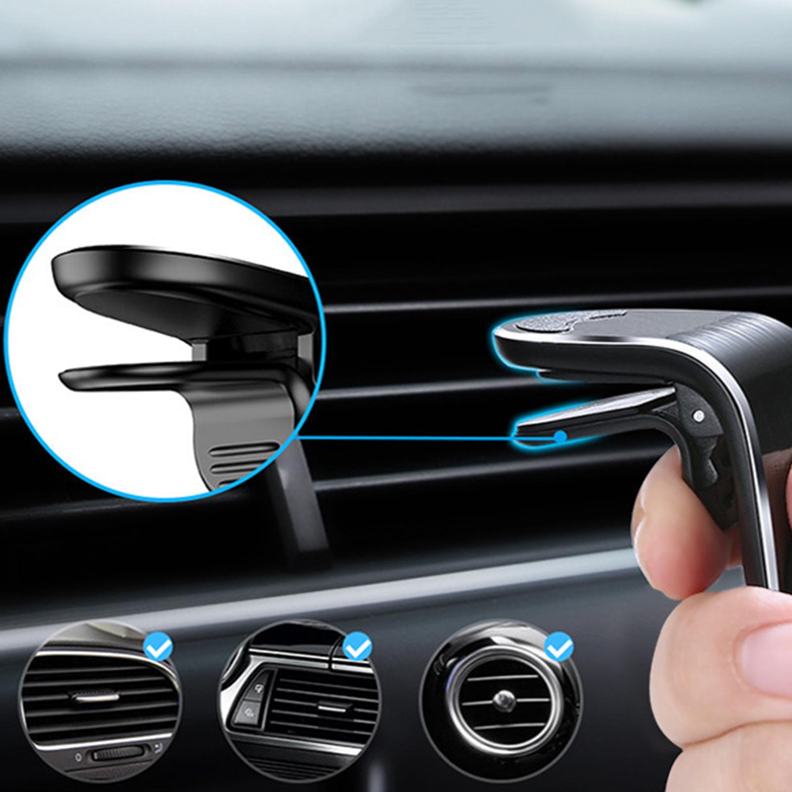 Golden Car Mobile Cell Phone Holder Magnetic Air Vent Clip Mount for iPhone