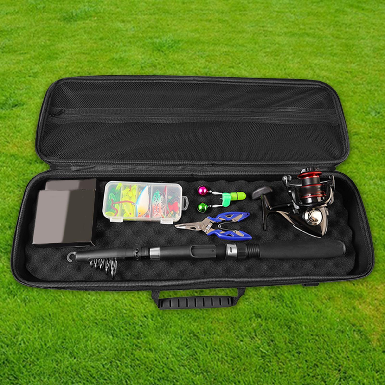 Fishing Rod Reel Bag Travel Carry Case EVA Lightweight Sturdy Gear Container Equipment Fishing Tackle Storage Case Fishing Pole Storage Bag