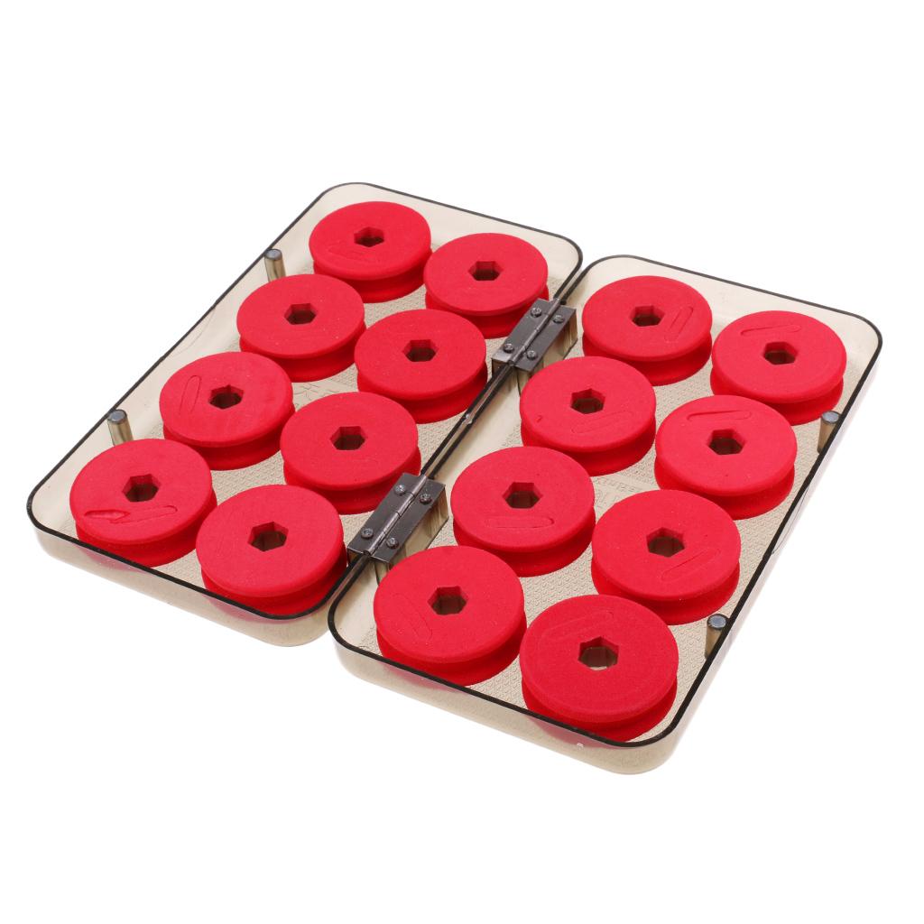 16pcs Foam Fishing Main Line Bobbin Spools Tackle Plastic Storage Box Case