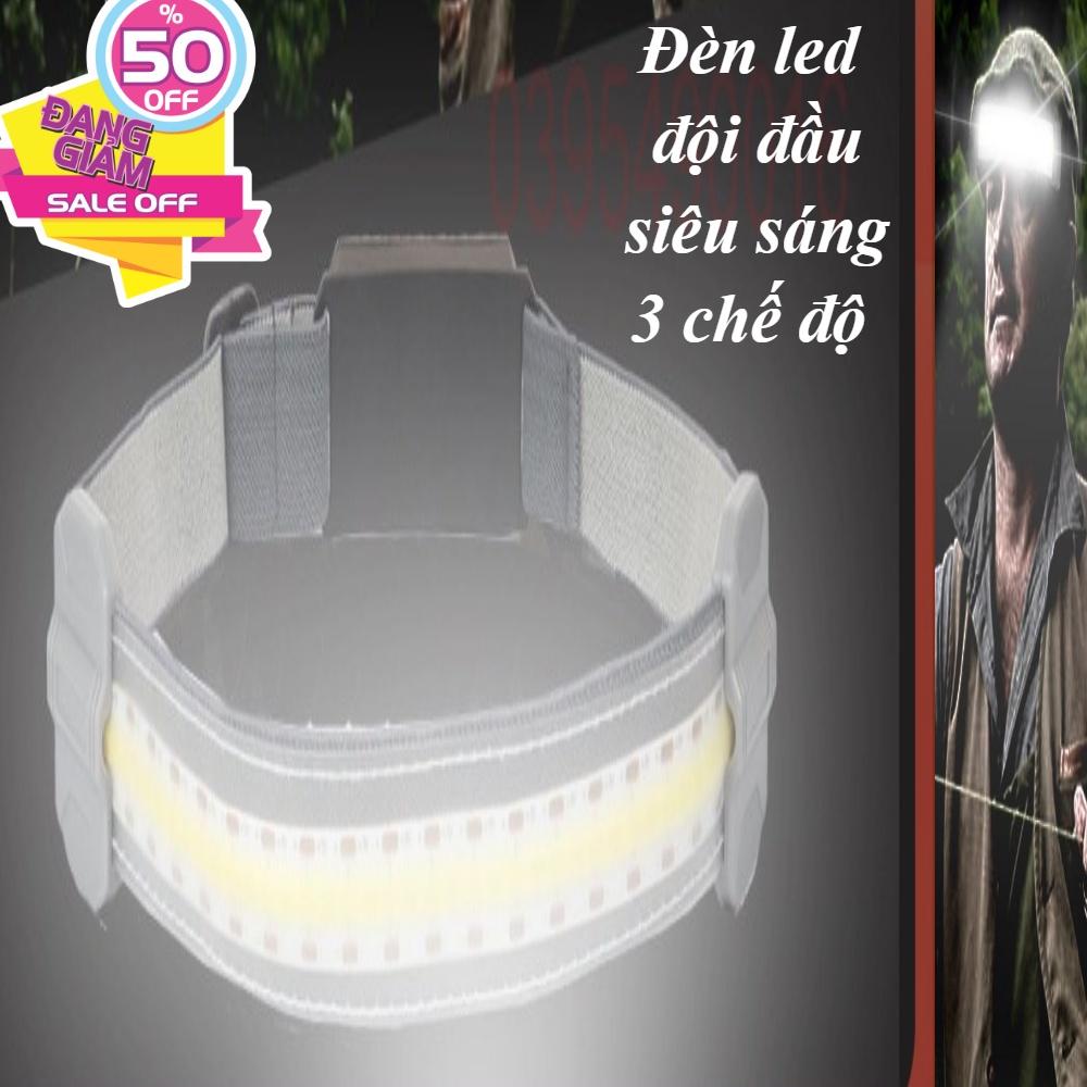 Đèn pin led COB đội đầu siêu sáng, đa năng, 3 chế độ chiếu sáng 100,000 giờ thiết kế độc đáo, để cắm trại, đi bộ câu cá.