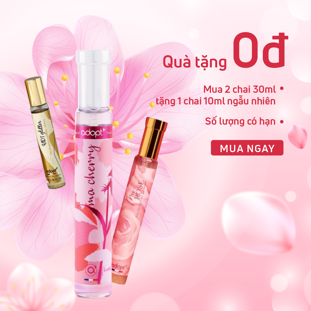 Nước hoa giá rẻ,nước hoa chính hãng cao cấp hương thơm dịu ngọt chính hãng thơm lâu Ma Cherry dung tích 30ml