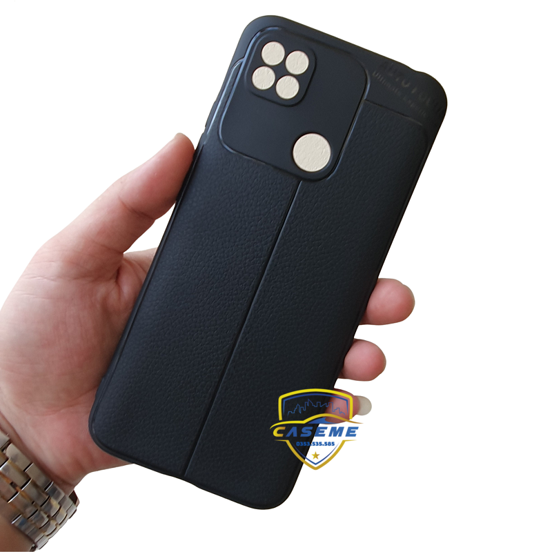 Ốp lưng cho Xiaomi Redmi 10A silicon giả da, chống sốc Auto Focus - Hàng Chính Hãng