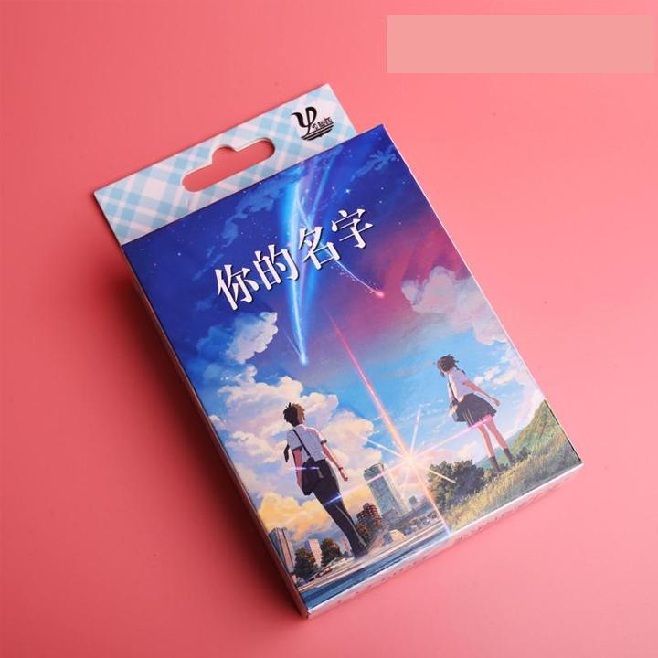 Bộ bài tú lơ khơ anime manga Kimi no Na wa 54 ảnh khác nhau tặng ảnh Vcone