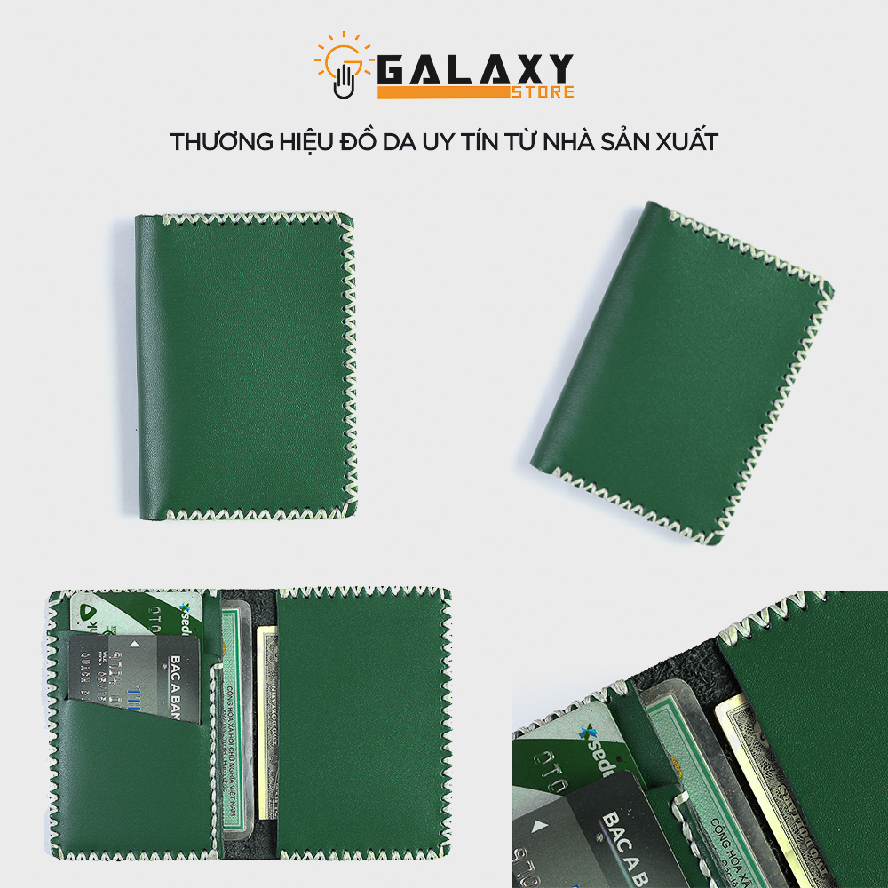 Ví Bóp Nam Nữ Nhỏ Mini Handmade Da Bò Thật Galaxy Store GVM - Hàng Chính Hãng