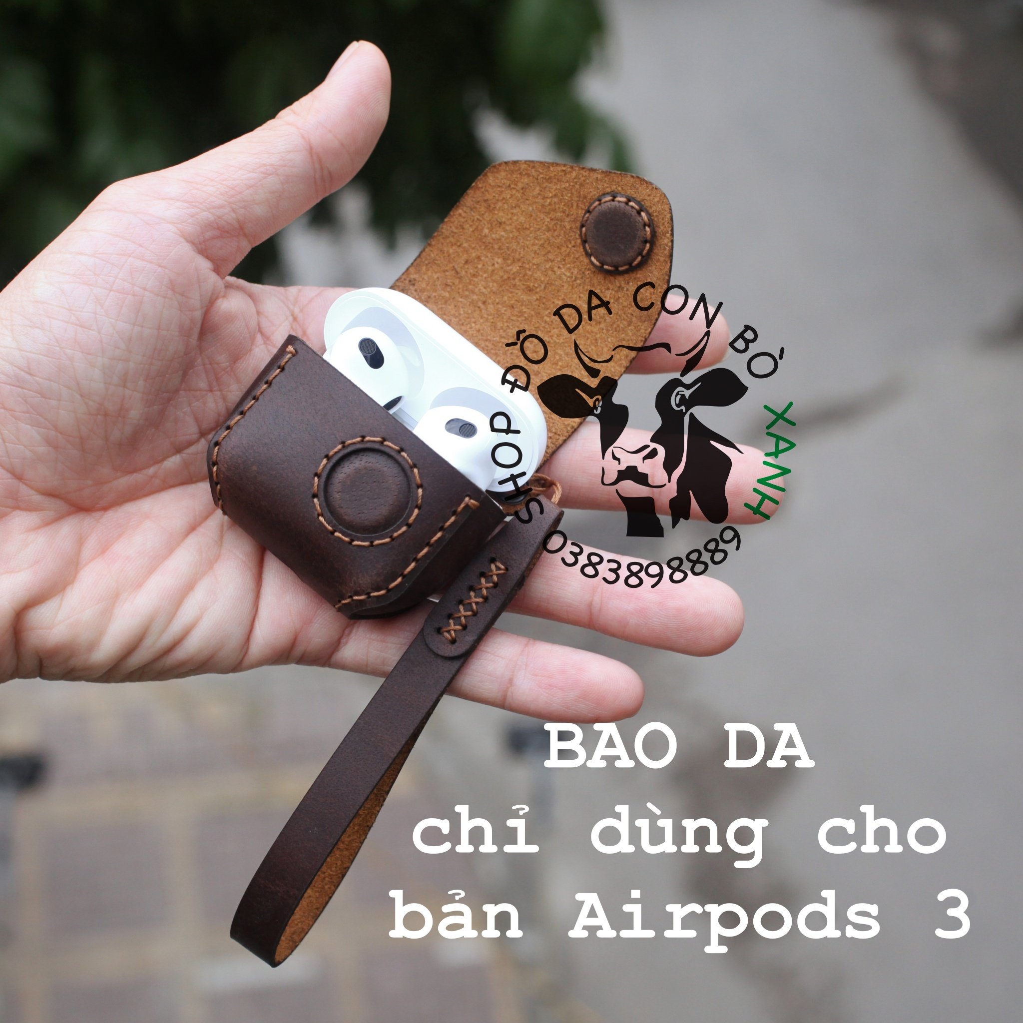 Bao da dành cho Airpods 3 handmade da thật