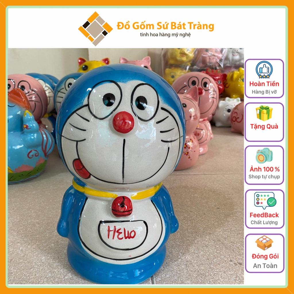 Heo sứ Doraemon dễ thương Bát Tràng, heo đất tiết kiệm cute