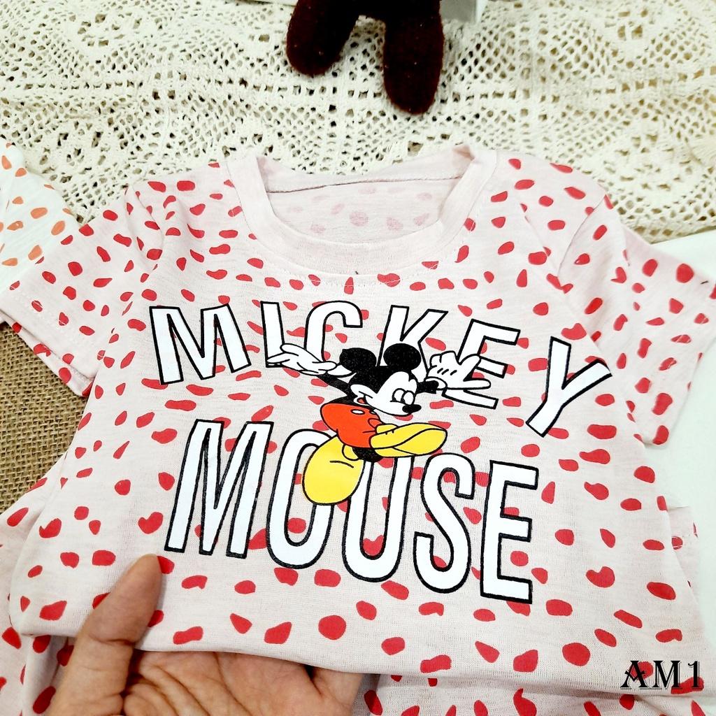 (8-18kg) Đồ bộ bé gái cộc tay Mickey cho bé QATE930