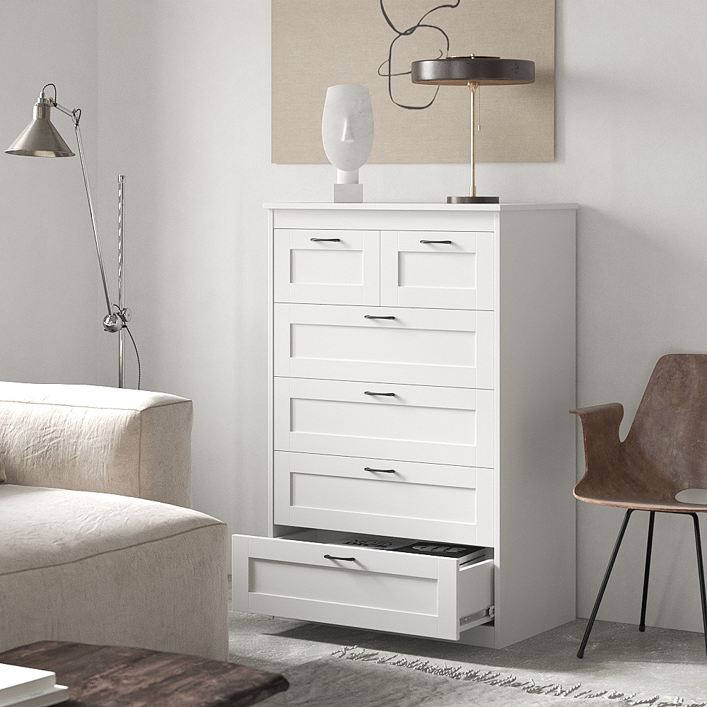 SENGE, Tủ lưu trữ đồ dùng tân cổ điển 5 tầng 6 ngăn, 82x50x126cm