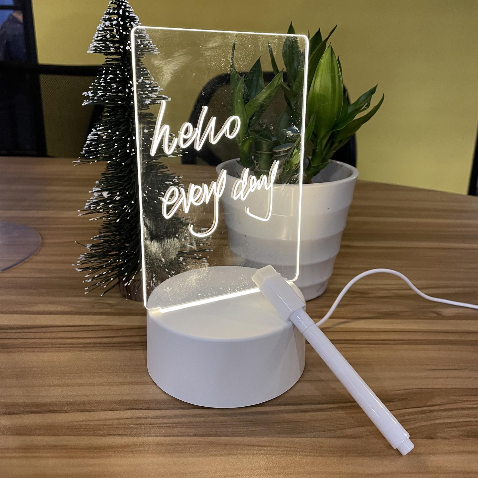 Led Night Light USB Message Board Note Board Rewritable with Pen Warm Soft Light USB Night Lamp Decoration