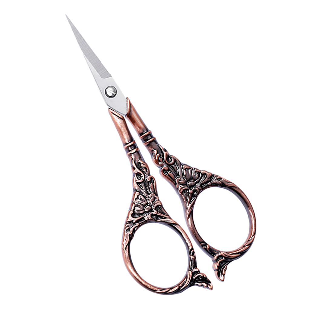 Vintage Style European Stainless Steel Tailor Scissors for Sewing Red