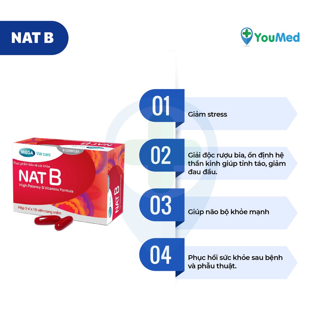 Viên Uống Nat B - bổ Sung Vitamin B, tăng hệ miễn dịch, tiêu hoá tốt