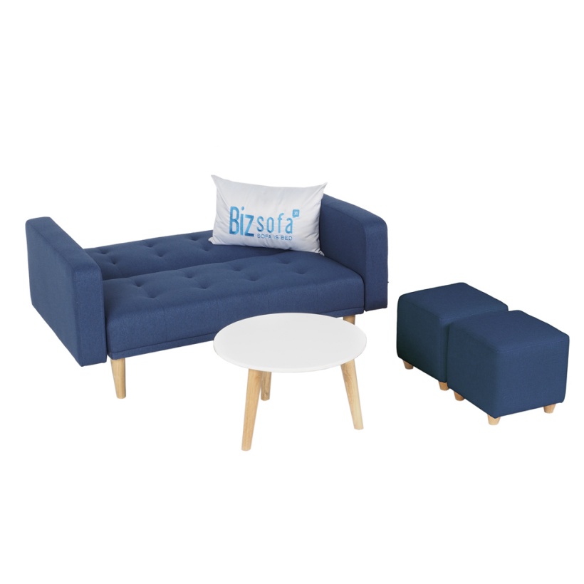 Trọn Bộ Sofa Phòng Khách Bizsofa - Bed - MLF-12 Mini - Xanh Dương