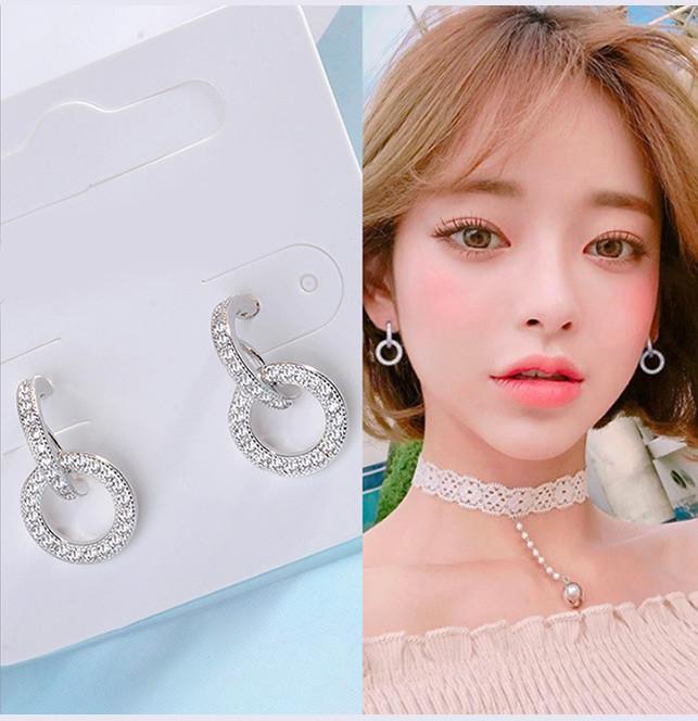 Bông tai vòng tròn nạm đá zircon BHBT283