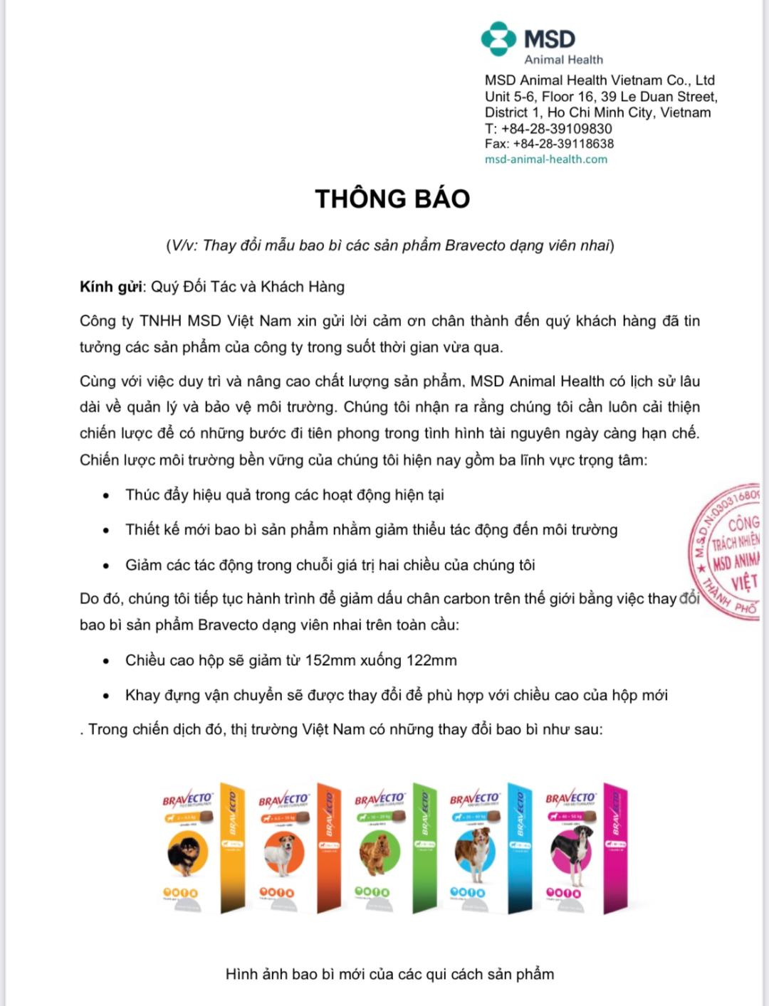 Bravecto diệt ghẻ, ve rận, bọ chét