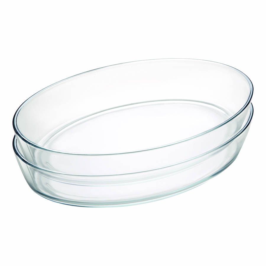 Combo 2 Khay Thủy Tinh Oval Fornoverre 30cm x 20cm (1.7L)