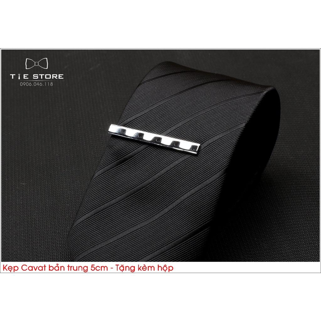 Kẹp cà vạt nam dành cho cavat bản trung - Tặng kèm hộp