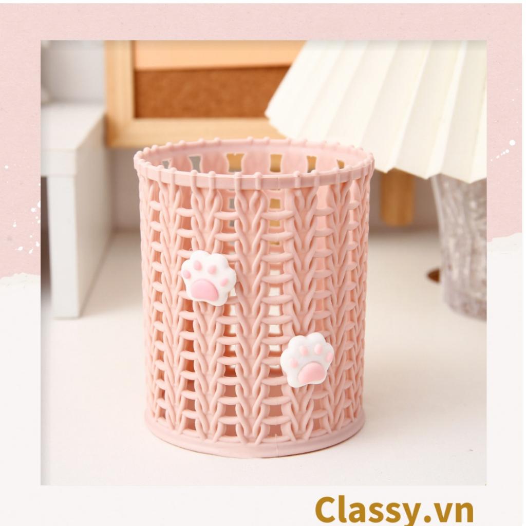 Hộp nhựa lưới  Classy Đựng Bút Đựng Viết, Văn Phòng Phẩm màu pastel họa tiết hoạt hình PK938