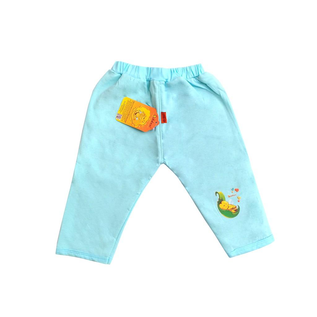 Sơ sinh-Quần màu nỉ dài Cotton 2 lớp BABIBOO - BB67