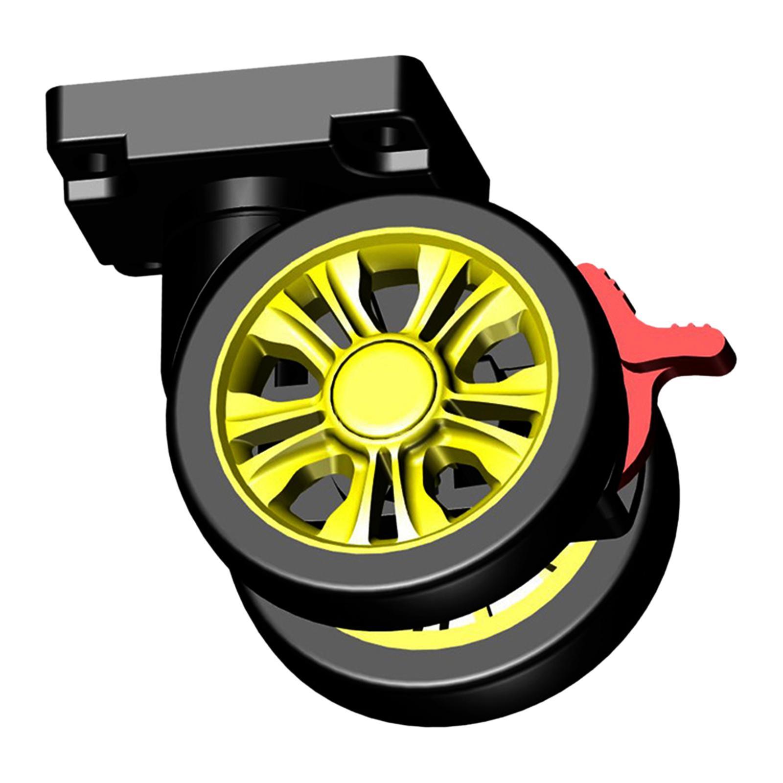 2x Luggage Suitcase Replacement Wheels with Brake Durable for Suitcase