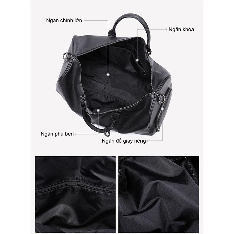 Túi du lịch cao cấp có ngăn giày riêng BHM6020D Da bò thật Túi thể thao/túi du lịch
