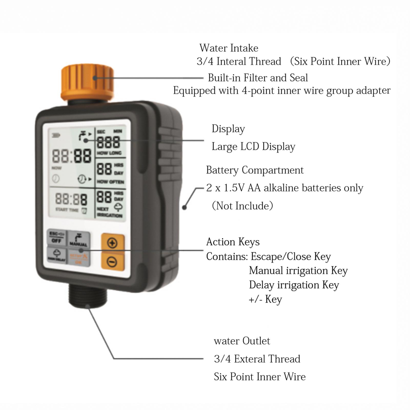 Máy Hẹn Giờ Tưới Nước Tự Động Màn Hình Lớn Thông Minh Micro Spraying