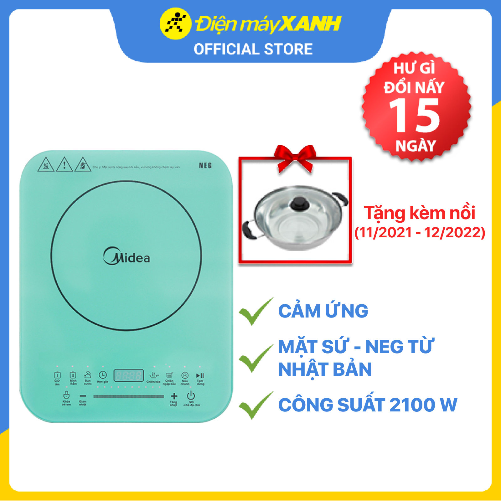 Bếp từ Midea MI-T2120DA - Hàng Chính Hãng