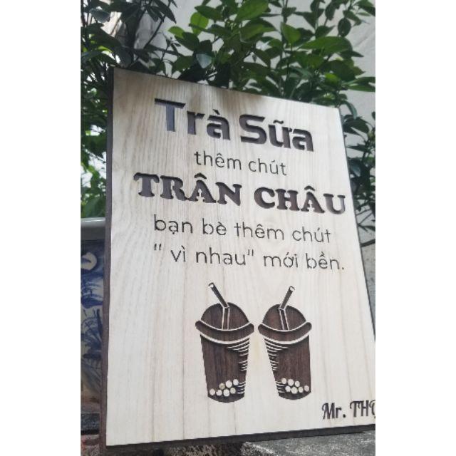 Tranh Gỗ Treo Tường Trà Sữa Trang Trí Quán Trà Sữa Đẹp Chất Liệu Gỗ