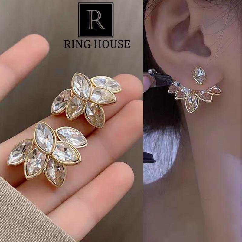 Khuyên tai bông tai nữ chiếc lá dự tiệc Ring House