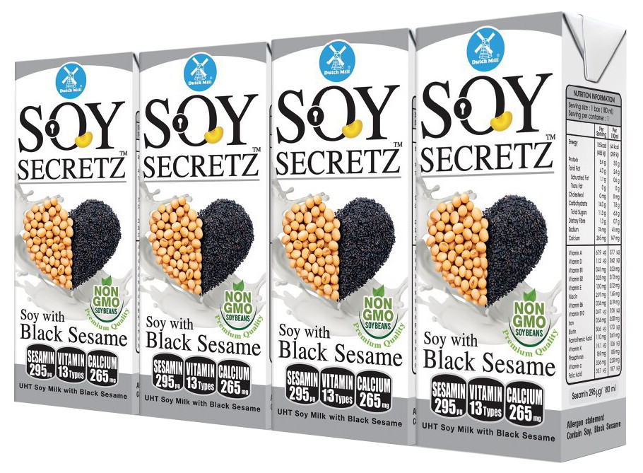 Bộ 2 Lốc Sữa Đậu Nành Với Mè Đen Soy Secretz  Nhập Khẩu Thái Lan, Không Chất Bảo Quản, Hương Vị Tự Nhiên, Giúp Chống Lão Hóa, Hỗ Trợ Làn Da Và Xương Chắc Khỏe