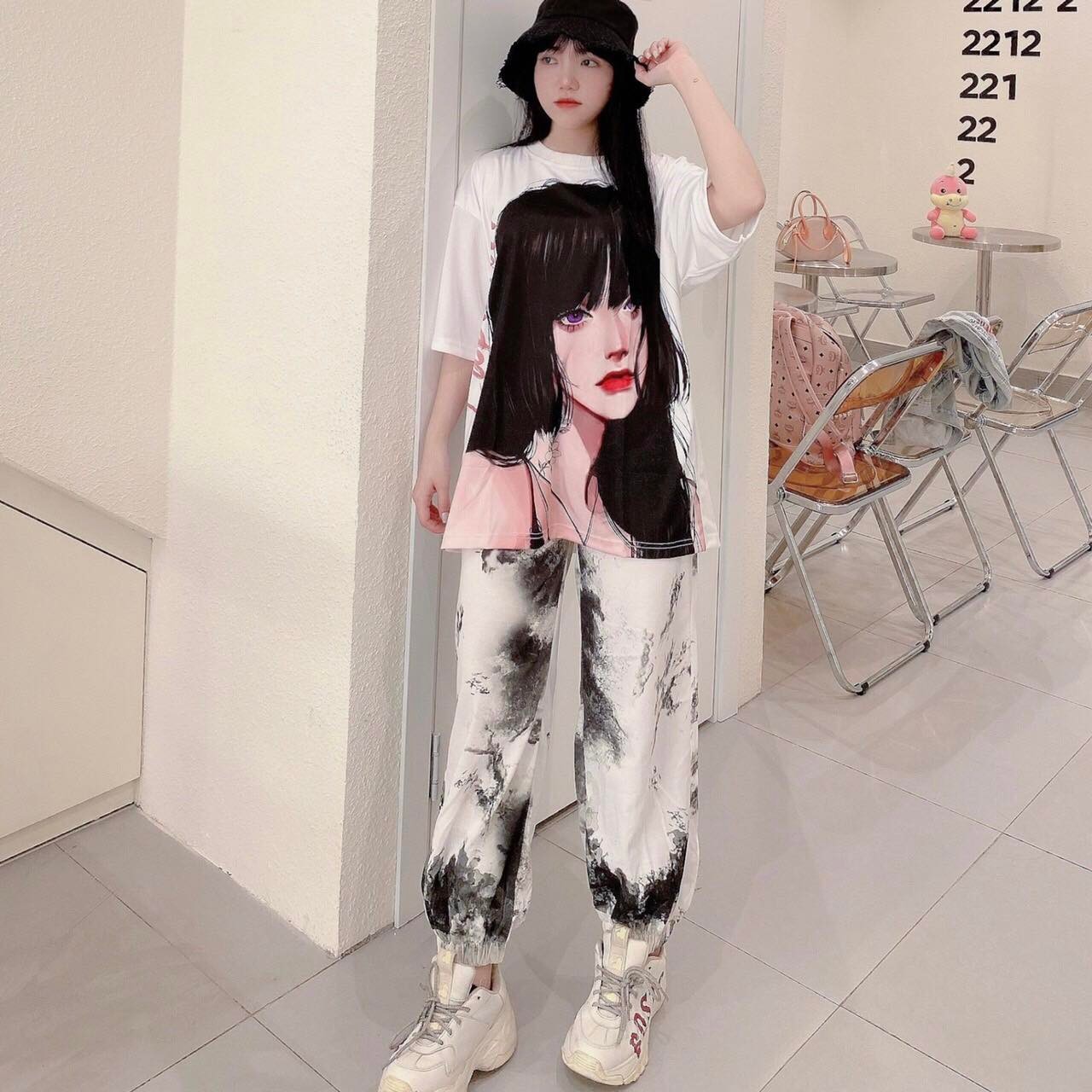 Quần Jogger 3D Ulzzang Unisex Jogger Loang Màu Bo Lai Xám Đậm V2 - MM