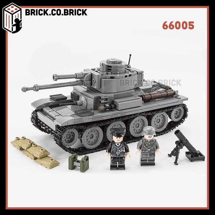 Bộ Đồ Chơi Mô Hình Xe Tăng Quân Đội Bọc Thép Tank Xám Thế Chiến Army War 66005