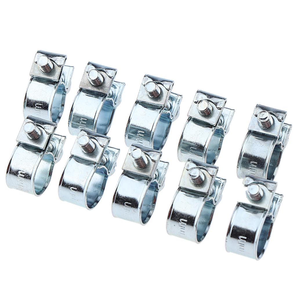 20x Mini Adjustable Hose Pipe Clips Fuel Water Line Worm Clip Ø 10 - 12mm