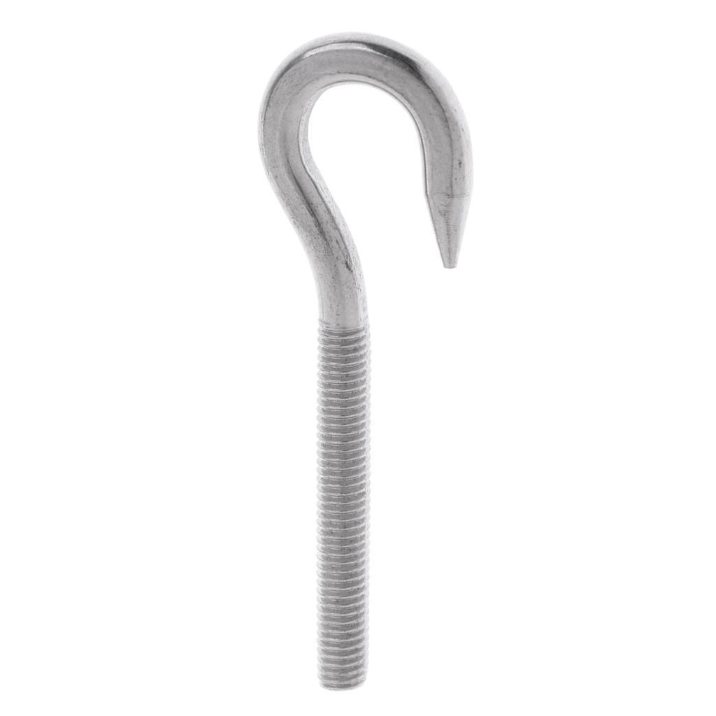 2 Pieces 304 Stainless Steel Threaded Screw Hook Eye Bolt Boat Parts M4 M5, Marine Grade