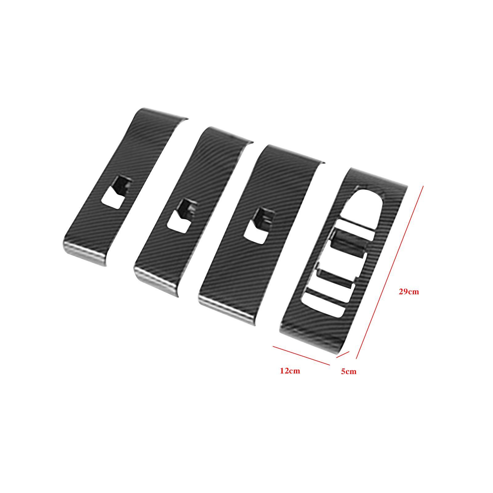 Window Switch Button Covers Sticker Carbon Fiber Color Interior Accessories Easy to Install ,PC, Professional, Durable for Car Door Window